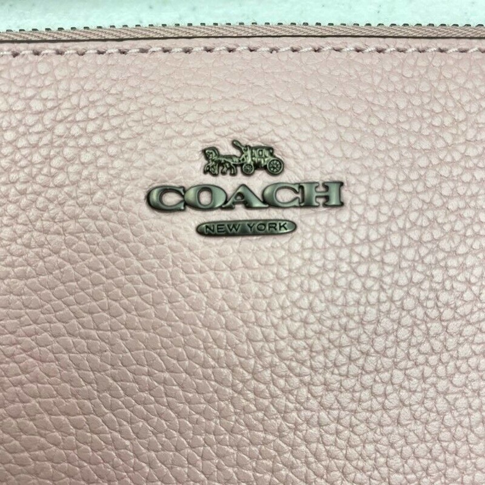 Coach Polished Pebble Leather Small Wristlet Pink - Picture 8 of 9